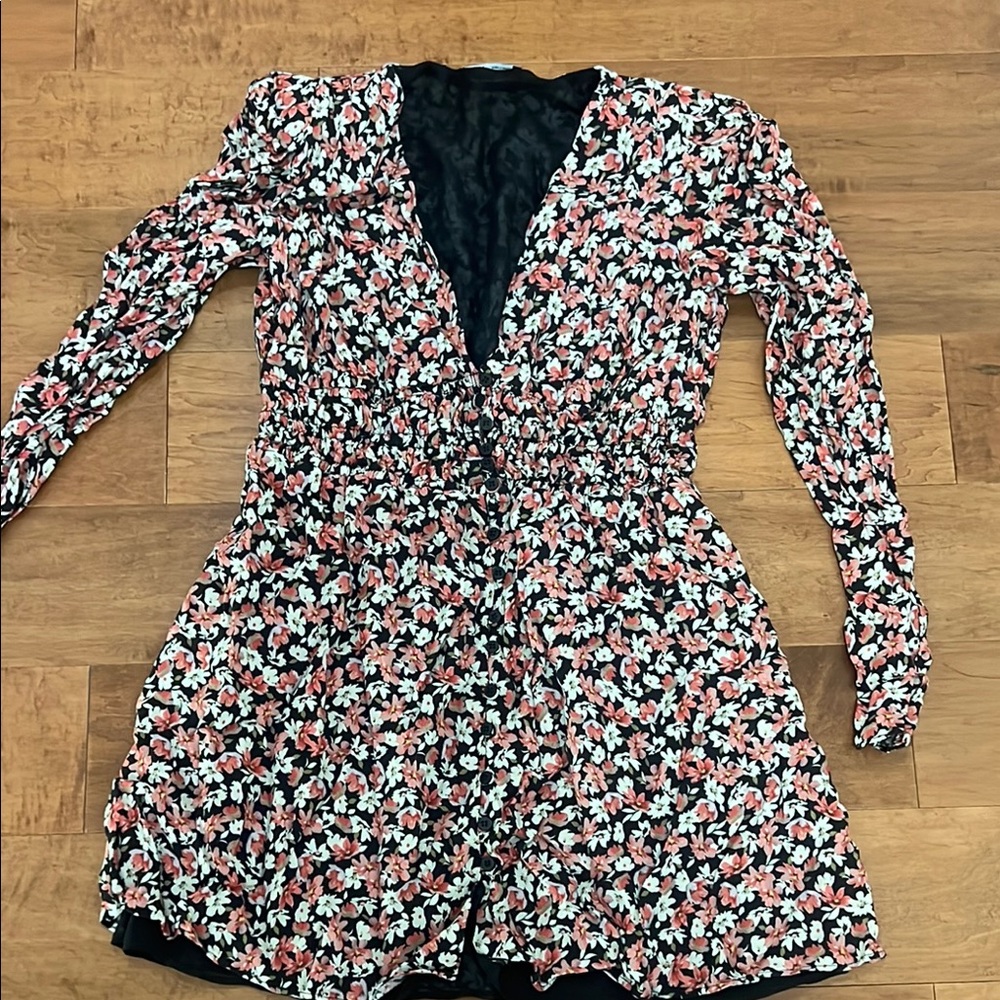 ZARA Floral Long Sleeve Dress